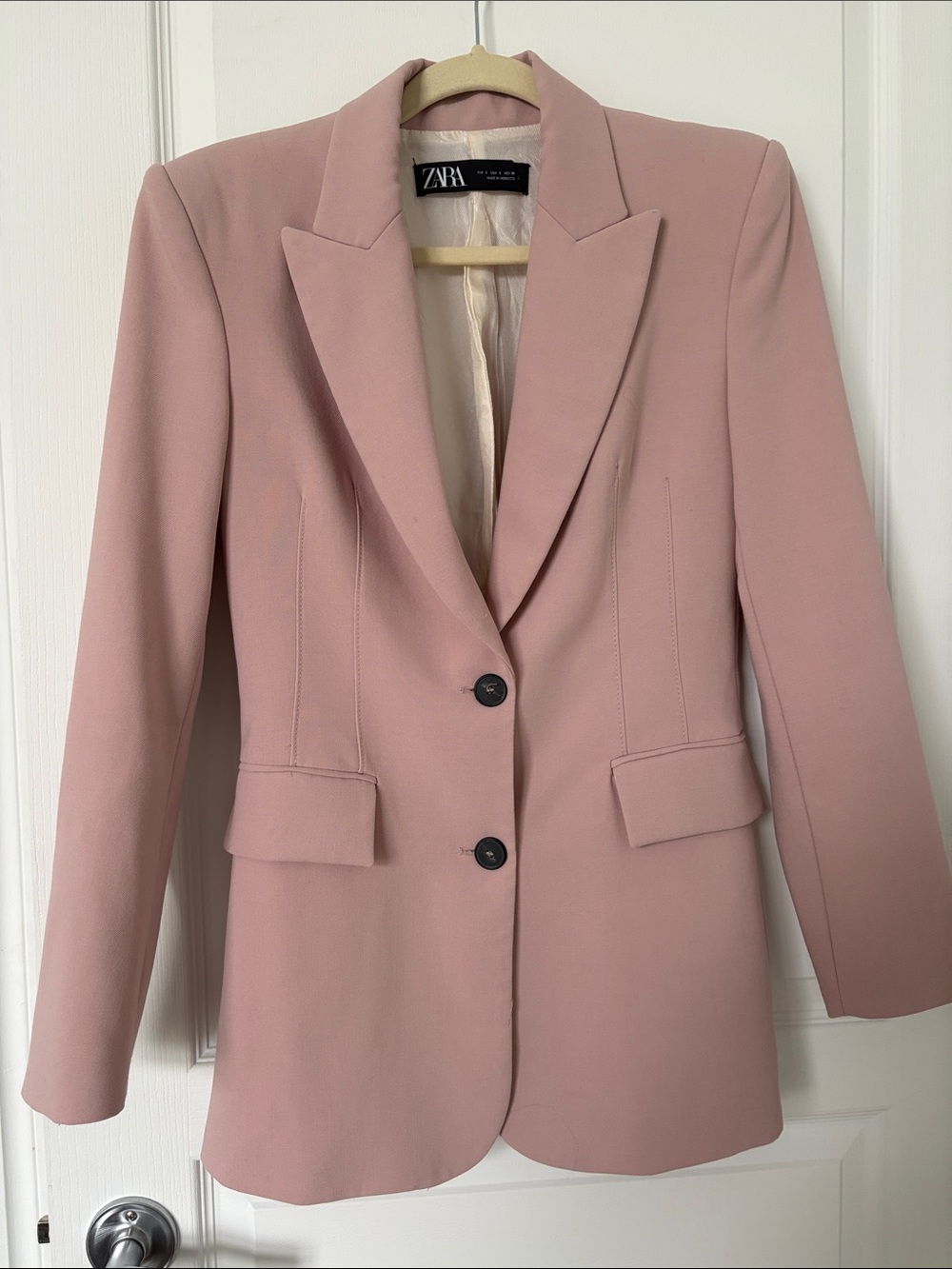 ZARA Dusty Rose Single-Breasted Tailored Blazer size small